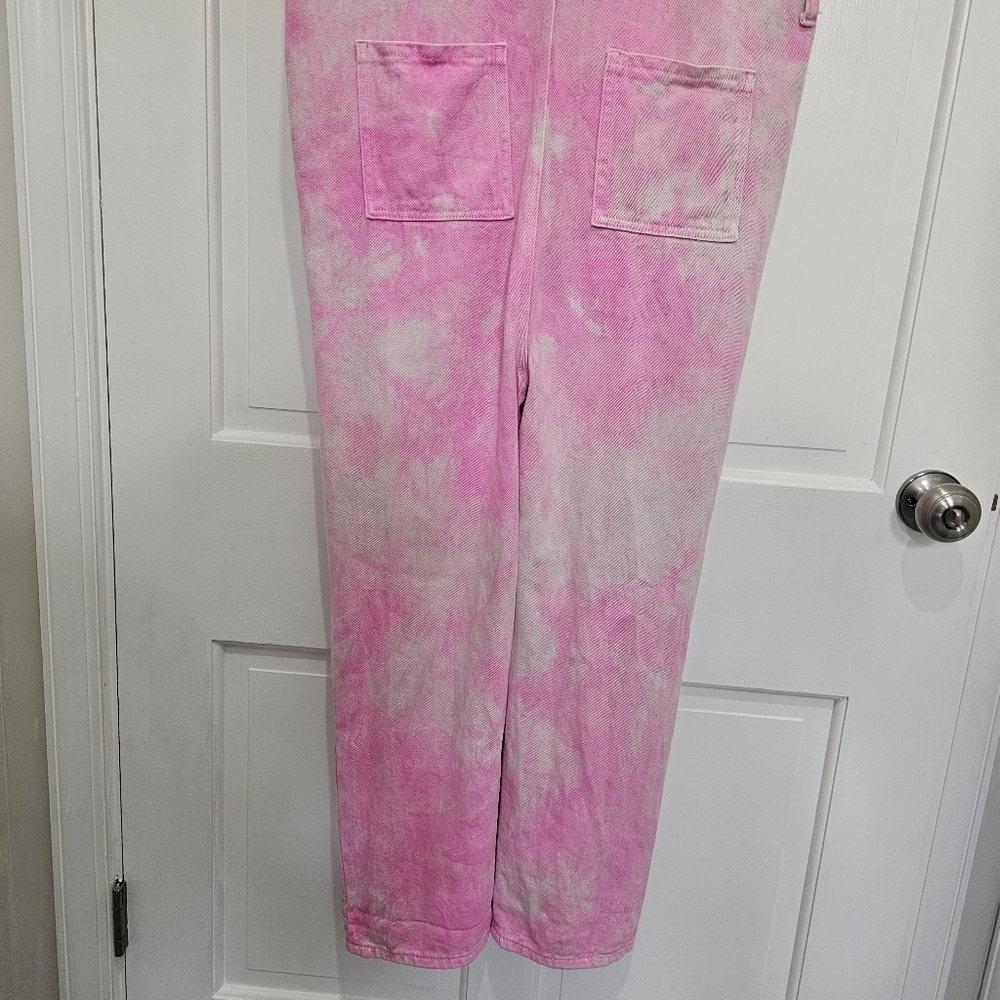 N°1 Los Angeles Pink Acid Wash Distressed Denim Jumpsuit Size S - Picture 15 of 17